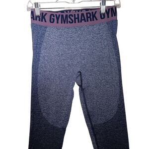 Gymshark Blue Heather Seamless Workout Cropped Leggings Womens Activewear Size L